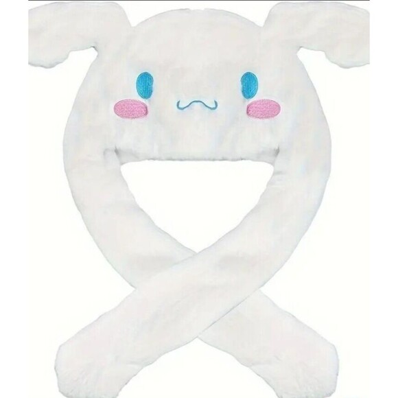 Sanrio white plush cinammoroll hat scarf animated ears fur - Picture 5 of 9